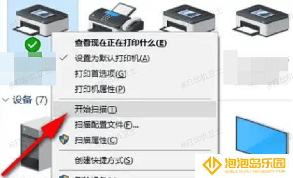 检查打印机是否支持扫描功能