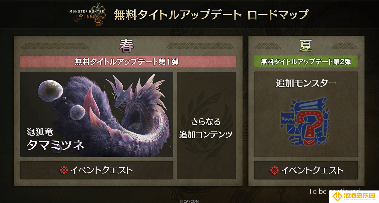 《怪物猎人：荒野》官宣第二次大型免费更新将于夏季推出