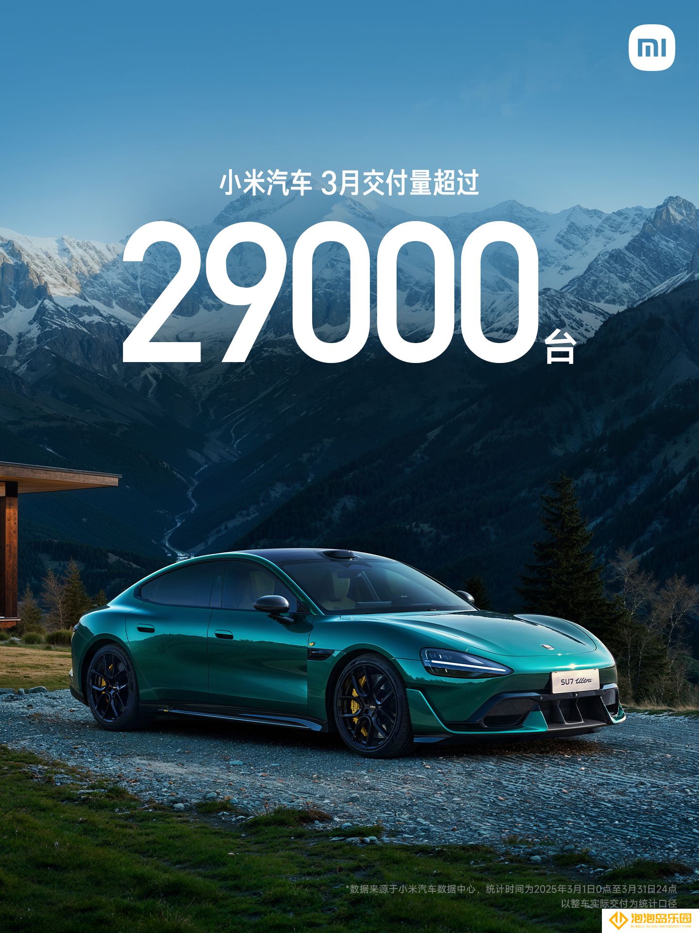 小米 SU7 汽车 3 月交付量超 29000 台