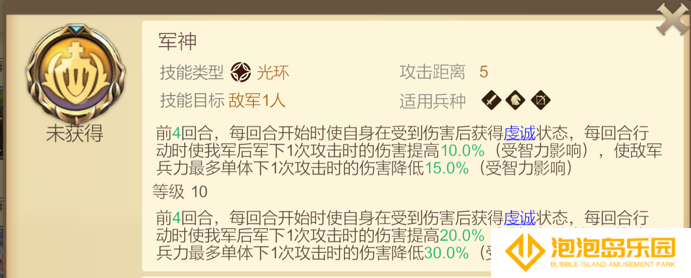 《天下英雄》军神技能介绍
