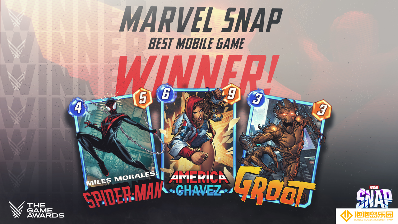 朝夕光年海外发行手游Marvel Snap获得TGA2022年度最佳手游奖