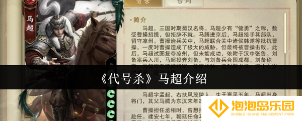 《代号杀》马超介绍