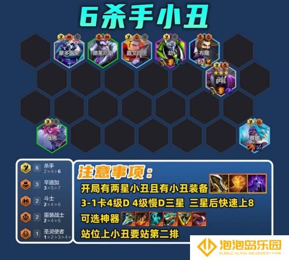 《金铲铲之战》s14版本6杀手小丑阵容推荐